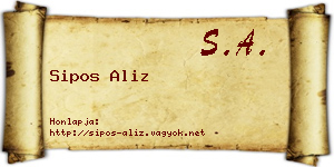 Sipos Aliz névjegykártya